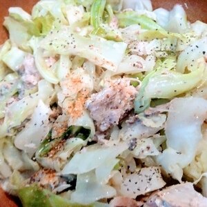 レンジで簡単☆サバ缶ときゃべつ蒸し